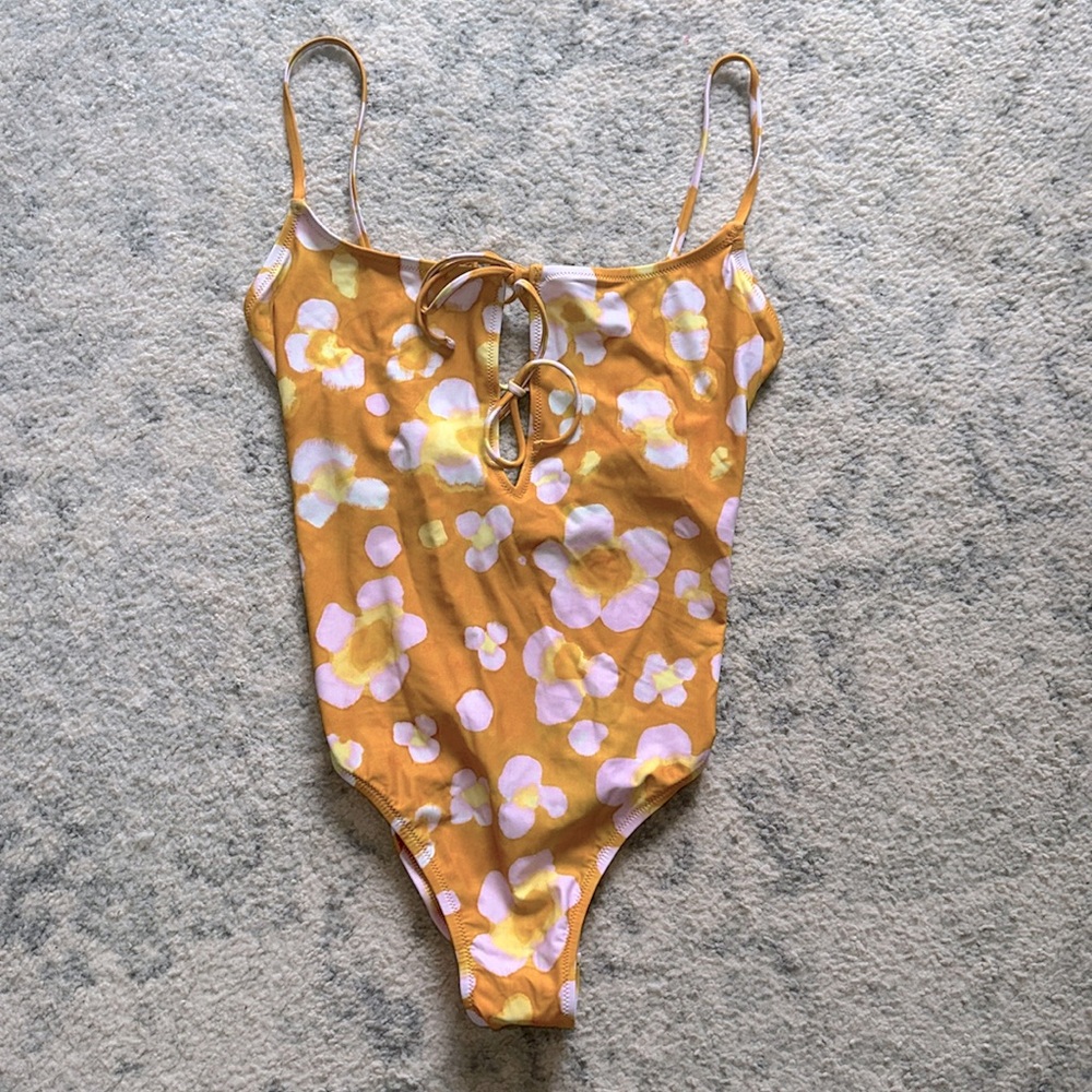 Madewell Second Wave Tie Front One Piece Swimsuit - Picture 2 of 6